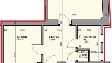 Pronájem bytu 2+KK, OV, 44m2, ul. Bělohorská 218/119, P-6 Břevnov