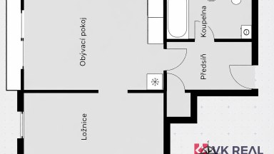 Pronájem bytu 2+kk/GS, 48 m2, Pod Klamovkou, Praha 5