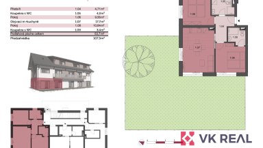 Prodej bytu 3+kk/předzahrádka, cca 54m² + 107m², Lipno, Černá v Pošumaví, 50m od vody
