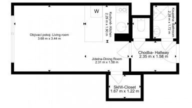 Prodej bytu 1+kk, DV, 29 m2, ul. Daškova 3086/26, Praha 4 - Modřany