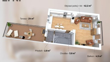 Prodej rodinného domu 5+kk s garáží, ul. U nové dálnice 703, Praha 4 - Chodov