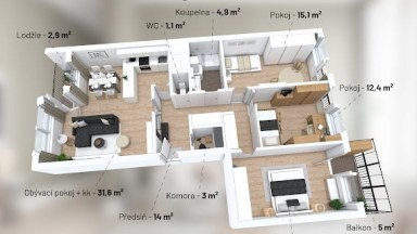 Prodej bytu 4 + 1 / B, 108 m2, Dejvická 189/5, Praha 6